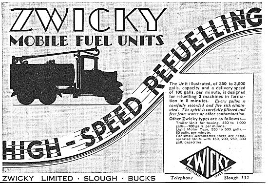 Zwicky Mobile Aircraft Refuelling Units                          