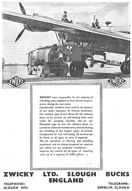 Zwicky Aircraft Refuelling Vehicles 1946                         