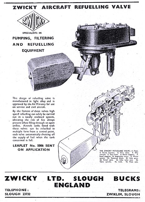 Zwicky Aircraft Refuelling Valve                                 