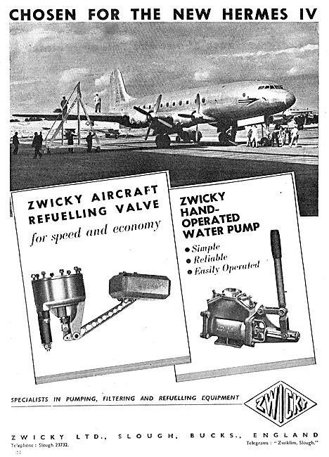 Zwicky Aircraft Refuelling Valve - Handley Page Hermes IV        