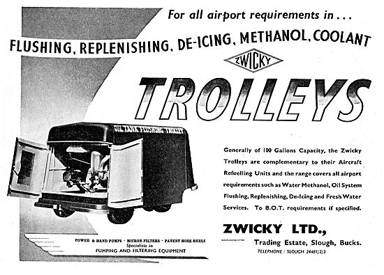 Zwicky Fluids Replenishment Trolleys. De-Icing, Methanol, Coolant