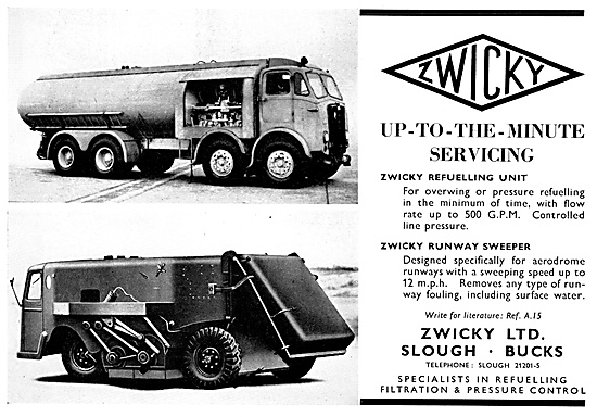 Zwicky Aircraft Refuellers - Zwicky Runway Sweepers 1958         